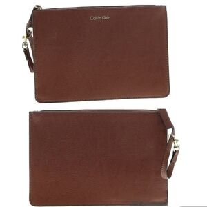 Calvin Klein Brown Wristlet - 1" D, 6.5" H, 9.75" L